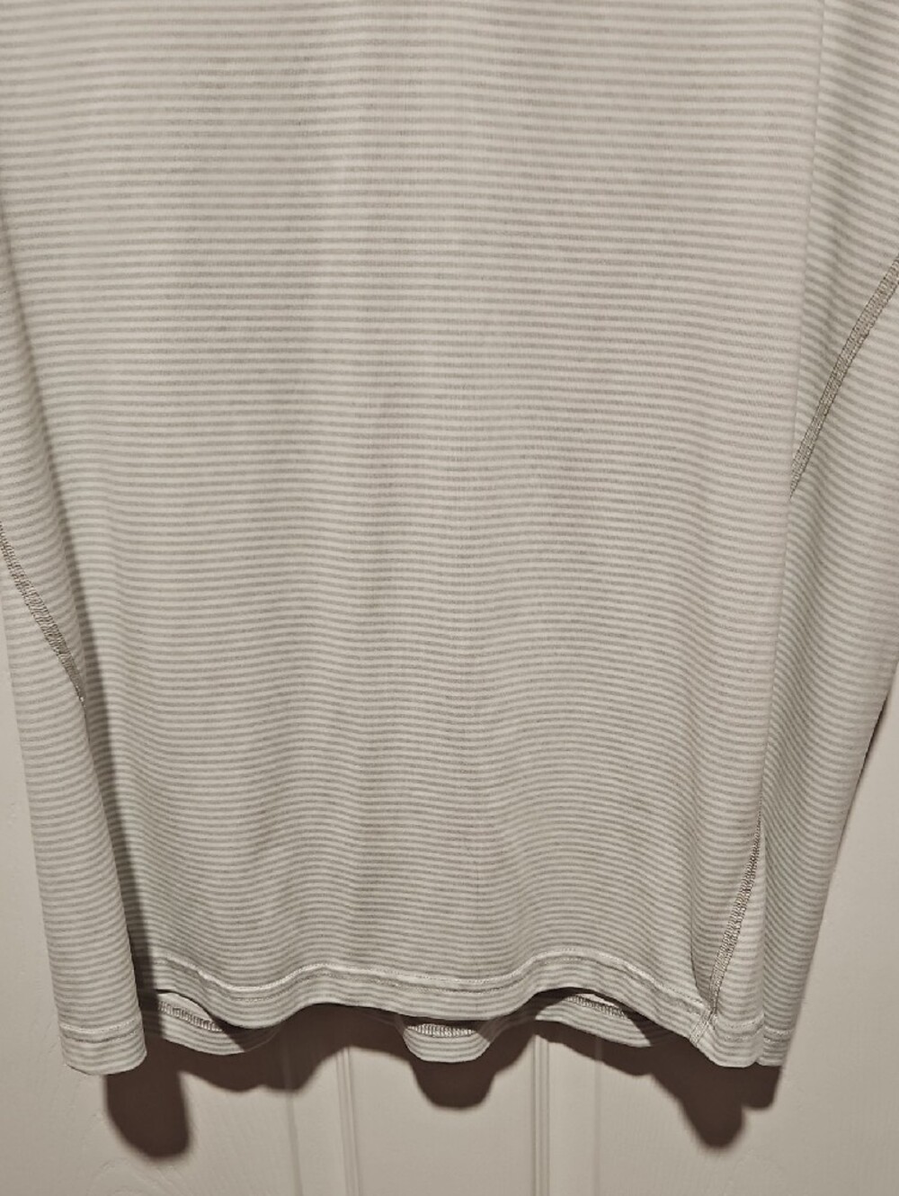MSX by Michael Strahan Men's Light Gray Striped Performance Polo - Picture 5 of 6